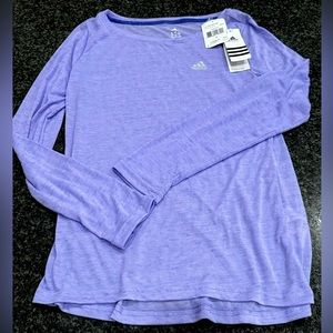 Adidas NWT lavender performance long sleeve vintage t shirt sz small